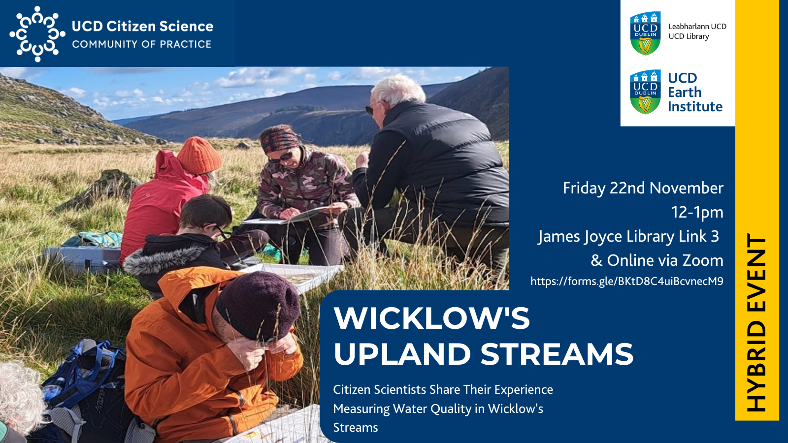 Wicklow’s Upland Streams: Citizen scientists share their experience measuring water quality in Wicklow’s streams poster, 22 November 2024